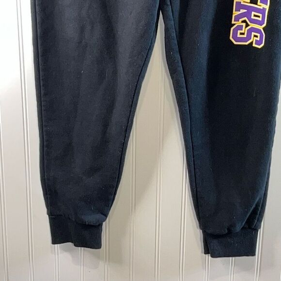 NBA Los Angeles Lakers Black Jogger/Sweat Pants Men’s Size Large Pockets Cuffed - Picture 3 of 8